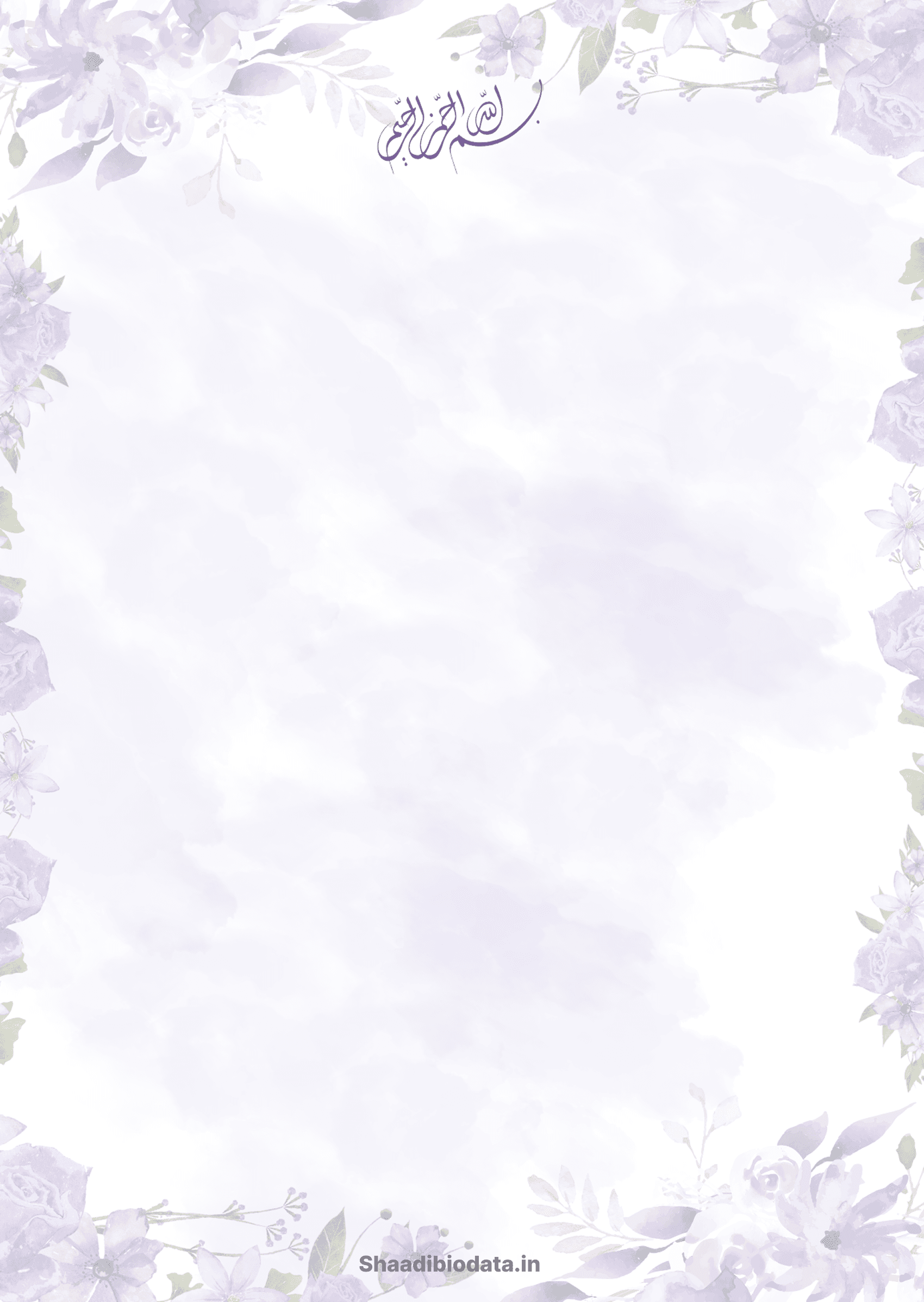 Ivory bloom biodata template background