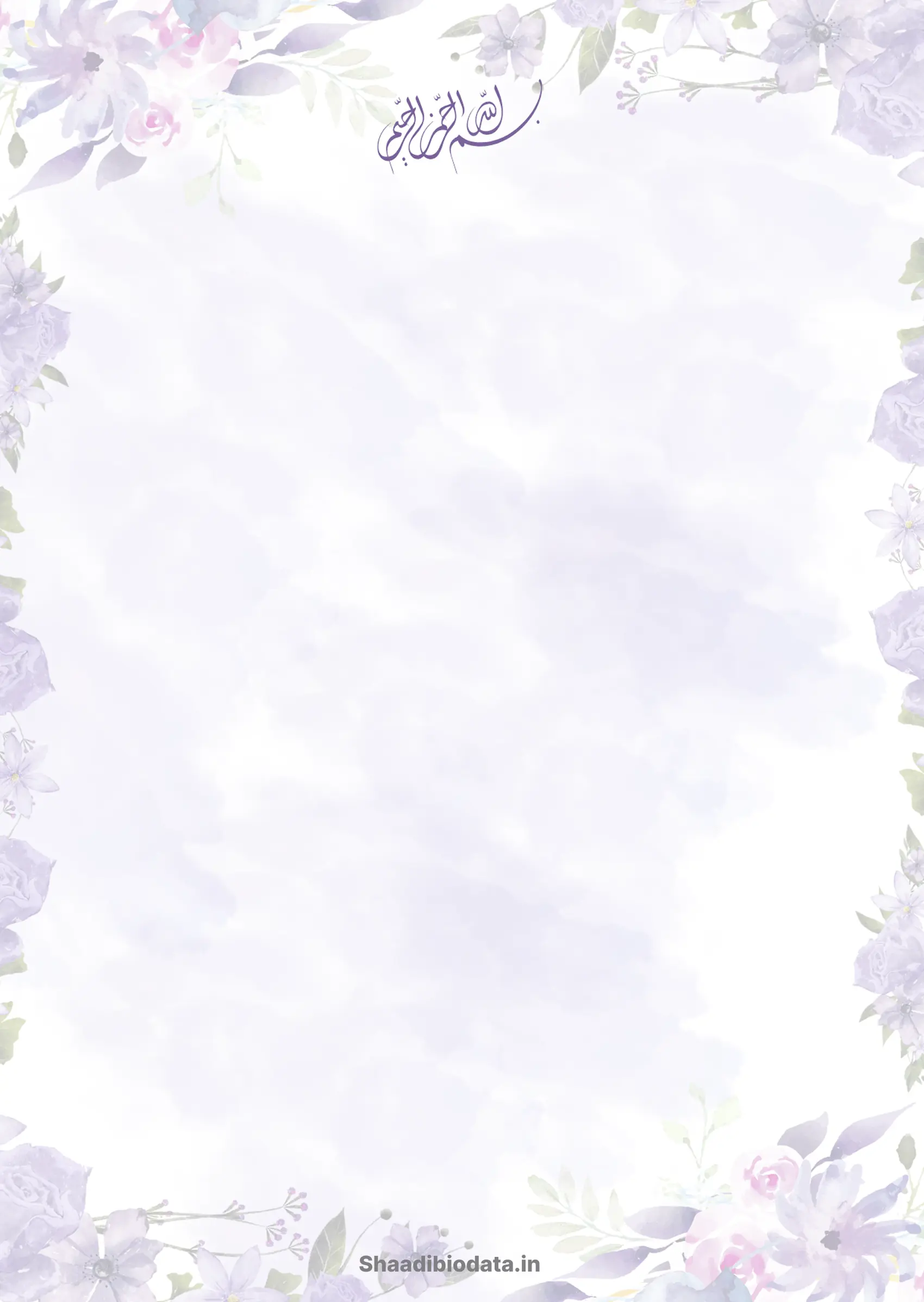 Ivory bloom biodata template background
