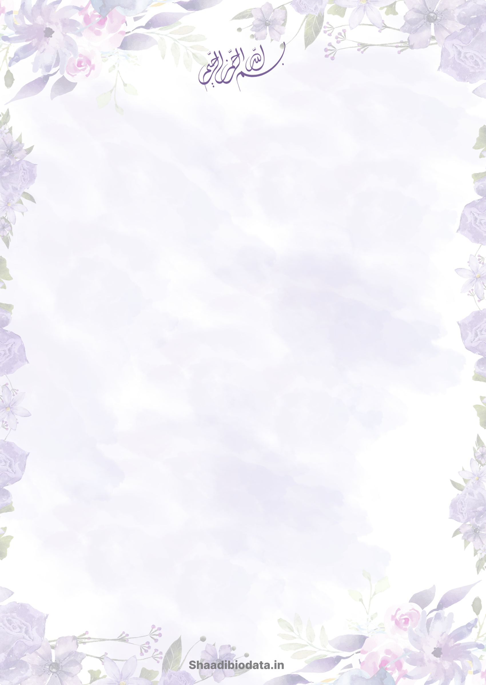 Ivory bloom biodata template background