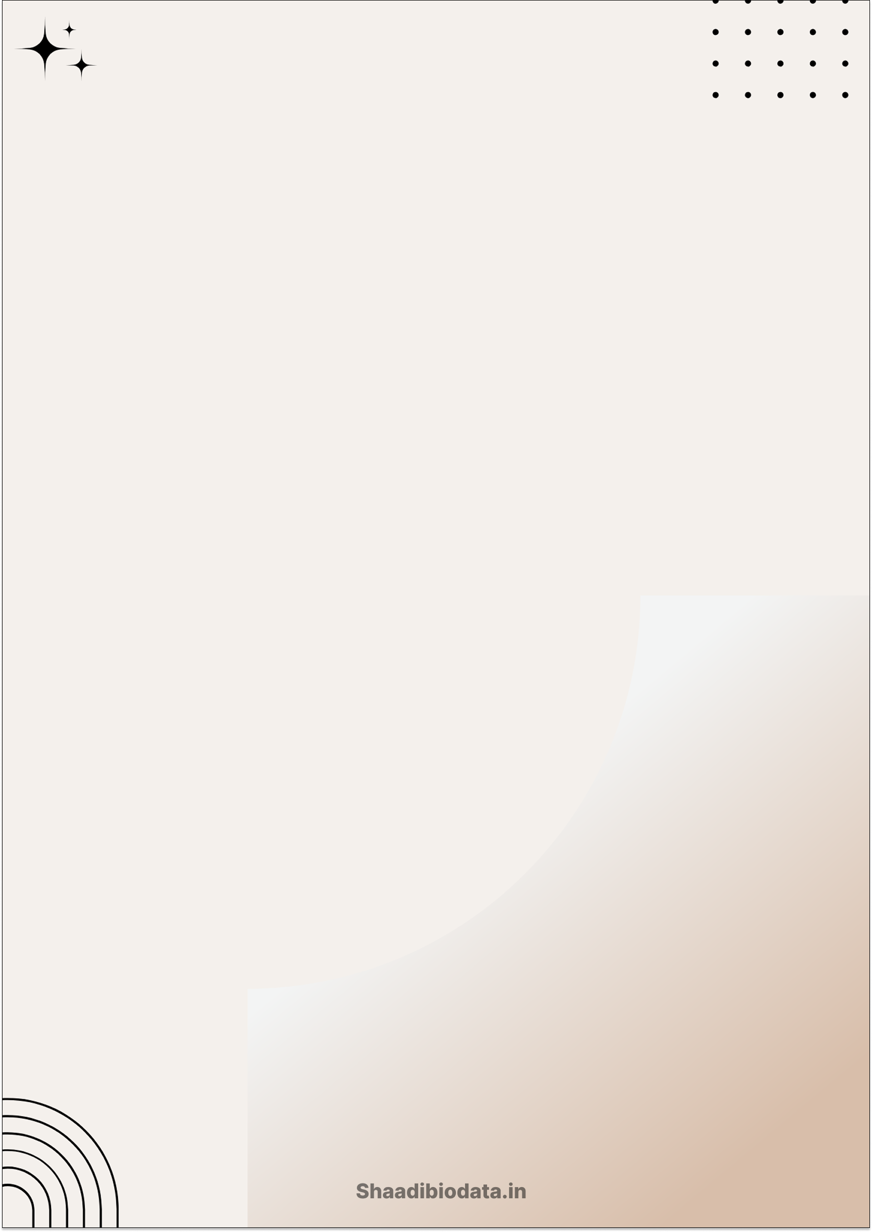 Green accent biodata template background
